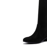 BOTINES Black Suede Flat Boot STYLETTO