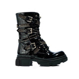 BOTINES Botin plano tachuelas doradas STYLETTO