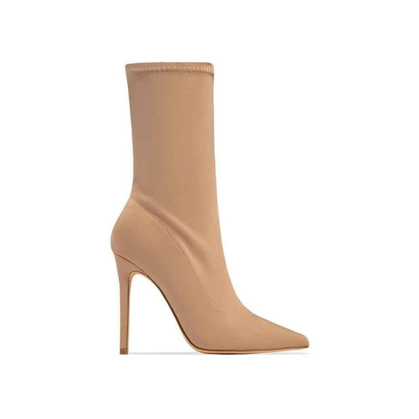 BOTINES Taupe sock booties STYLETTO