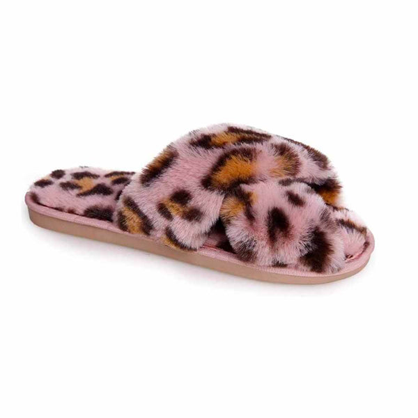 BOTINES Pink leopard slippers STYLETTO