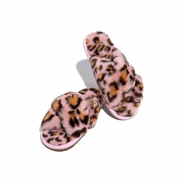 BOTINES Pink leopard slippers STYLETTO