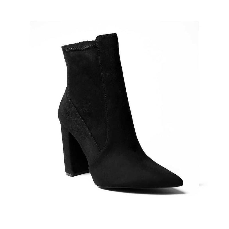BOTINES Suede Black Booties STYLETTO