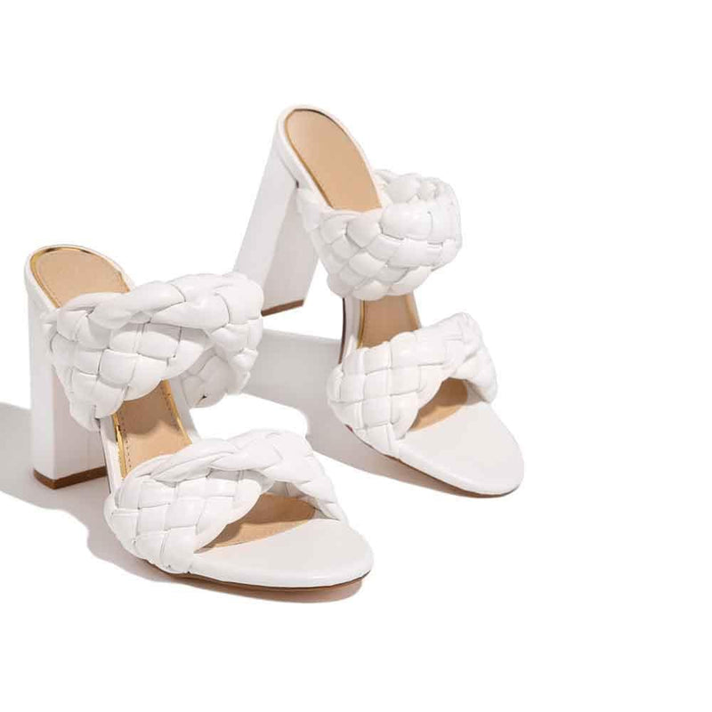 SANDALIAS Italy white heels STYLETTO